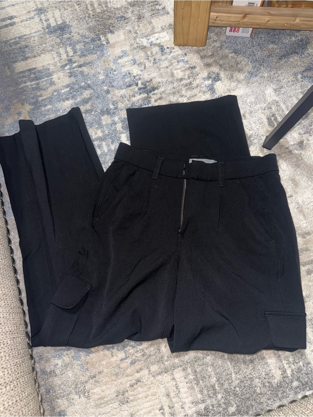 Wit & Wisdom Black Cargo Pants with Utility Pockets
